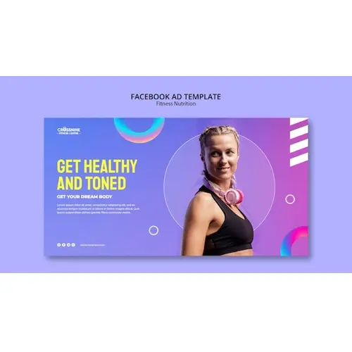 Fitness nutrition facebook template