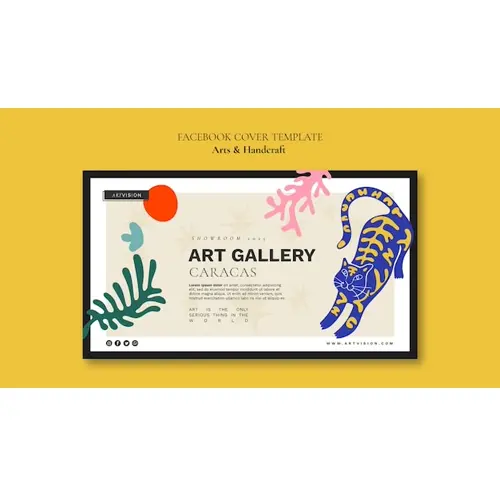 Flat design arts and handcraft facebook cover