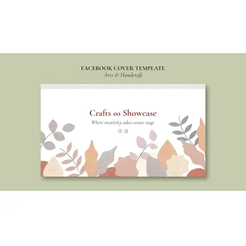 Flat design arts and handcraft facebook cover