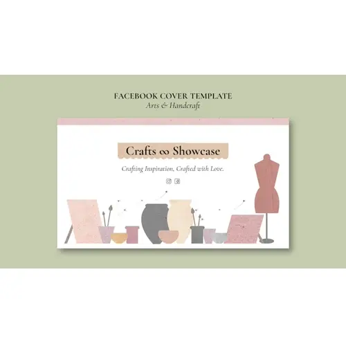 Flat design arts and handcraft facebook cover