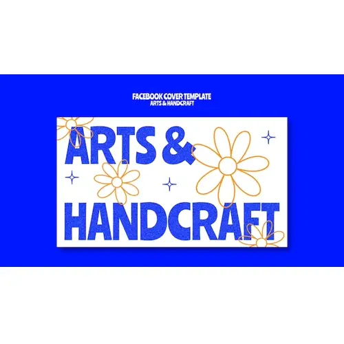 Flat design arts and handcraft facebook cover