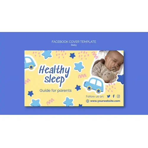 Flat design  baby care facebook cover template