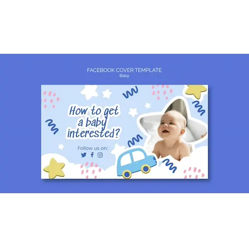 Flat design  baby care facebook cover template