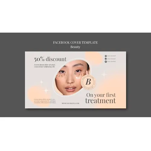 Flat design beauty facebook cover template