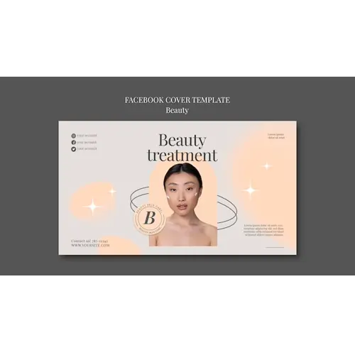 Flat design beauty facebook cover template