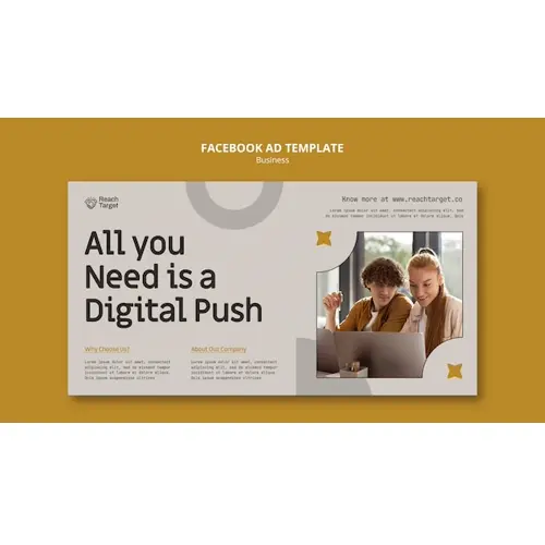 Flat design business facebook ad template