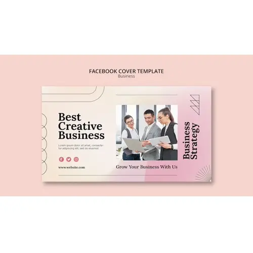 Flat design business solution facebook cover