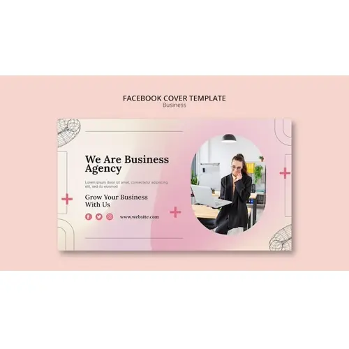 Flat design business solution facebook cover