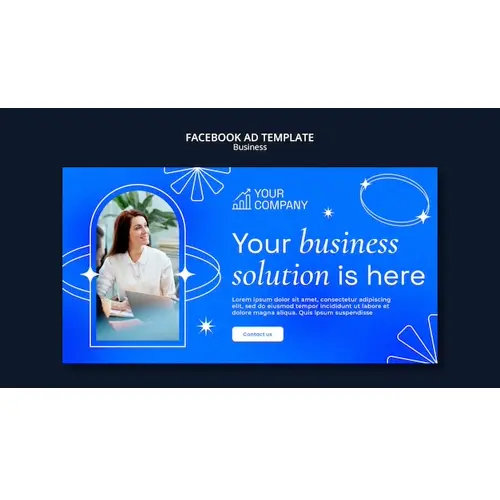 Flat design business strategy facebook template