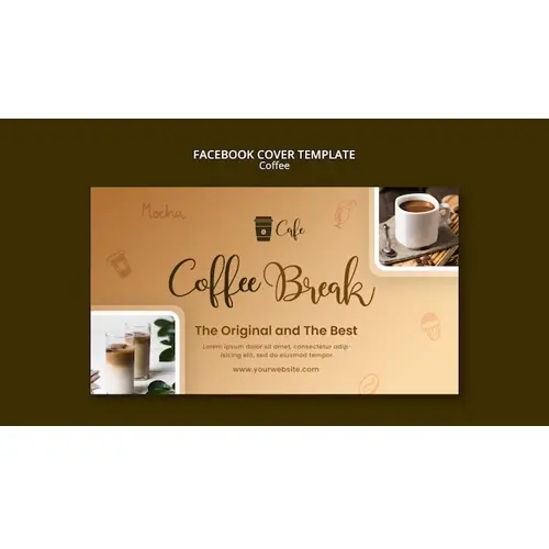 Flat design coffee label facebook cover