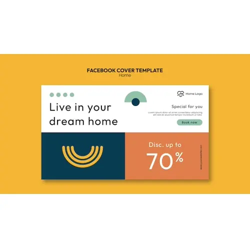 Flat design cozy home facebook cover