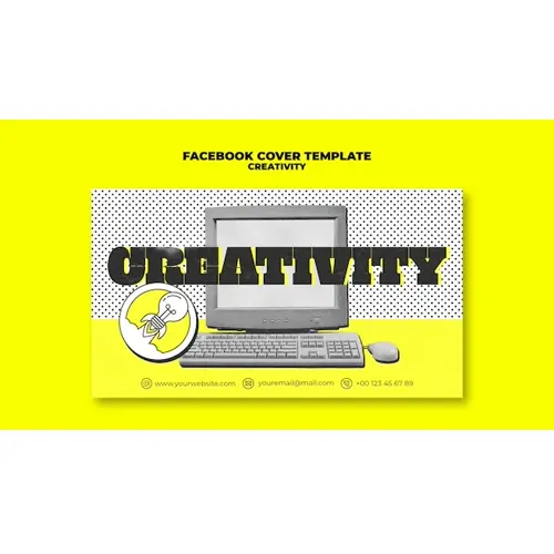 Flat design creativity concept facebook cover