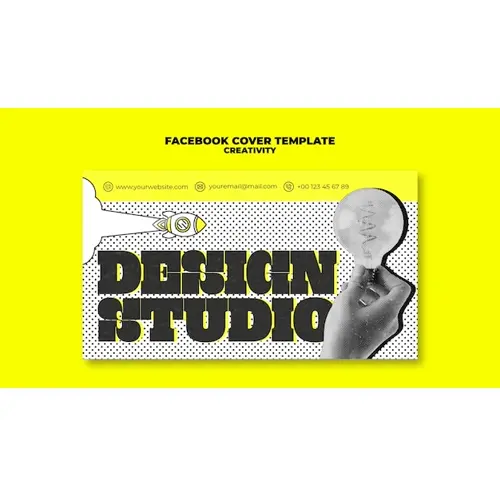 Flat design creativity concept facebook cover