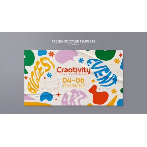Flat design creativity concept facebook cover