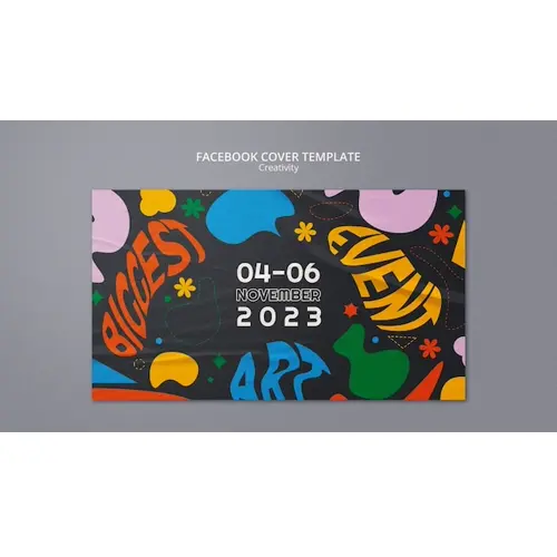 Flat design creativity concept facebook cover
