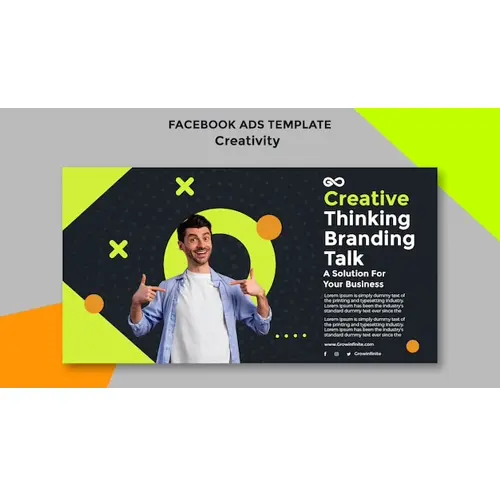 Flat design creativity concept facebook template