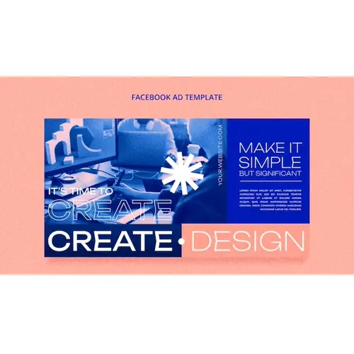 Flat design creativity project facebook template