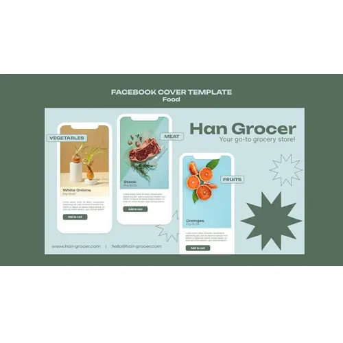 Flat design delicious food facebook cover