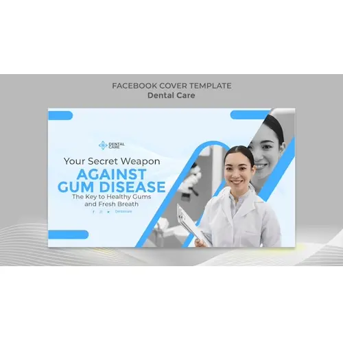 Flat design dental care facebook cover template