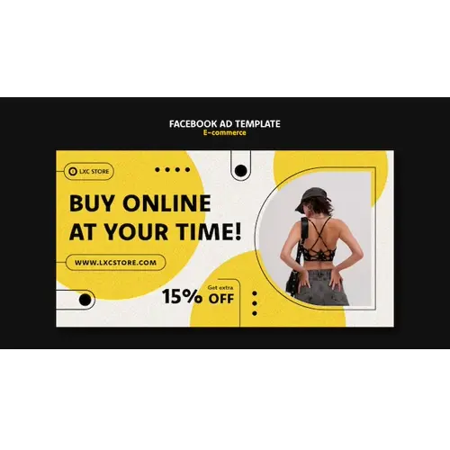 Flat design e-commerce concept facebook template