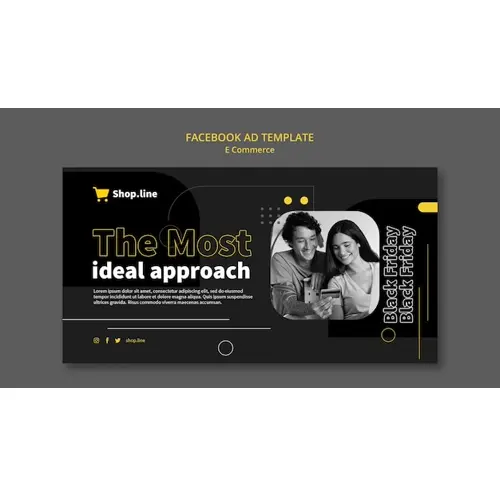 Flat design e commerce facebook ad template
