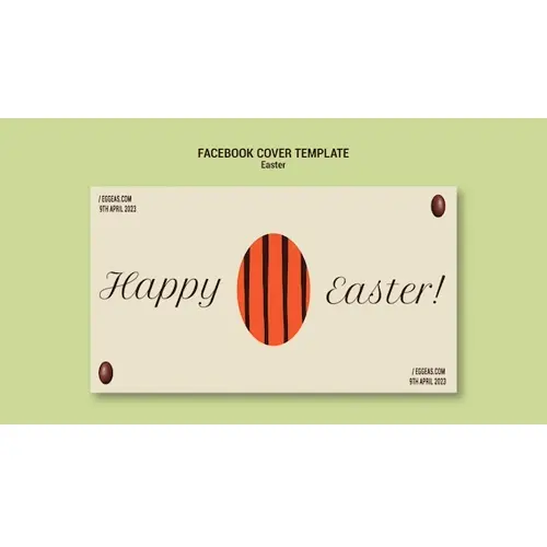 Flat design easter celebration facebook cover template