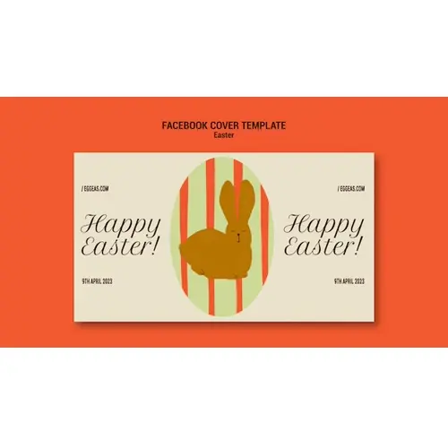 Flat design easter celebration facebook cover