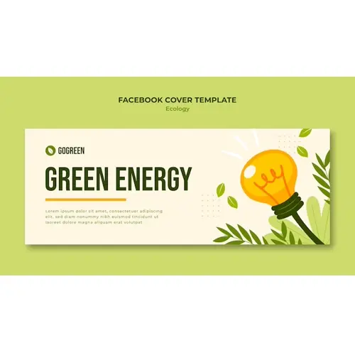 Flat design ecology concept facebook cover