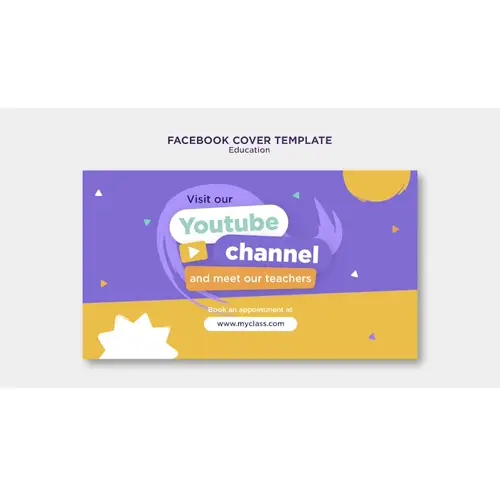 Flat design education concept facebook cover