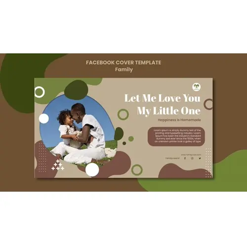 Flat design family celebration facebook cover