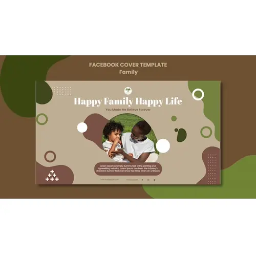 Flat design family celebration facebook cover