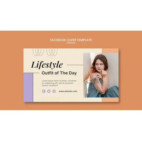 Flat design fashion lifestyle facebook cover