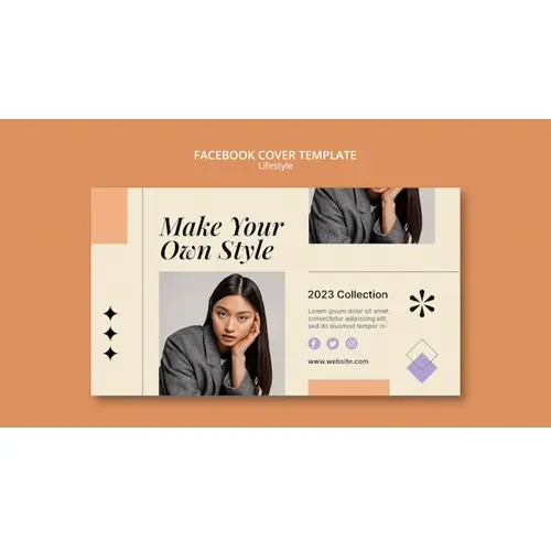 Flat design fashion lifestyle facebook cover