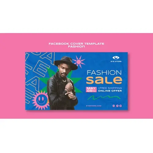 Flat design fashion sale facebook cover template