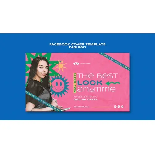 Flat design fashion sale facebook cover template