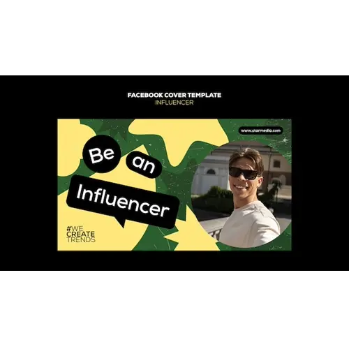Flat design influencer job facebook cover