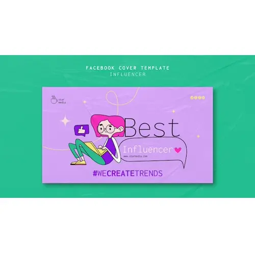 Flat design influencer job facebook cover