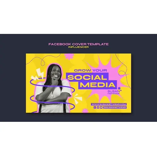 Flat design influencer job facebook cover