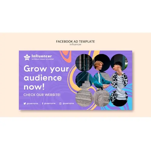 Flat design influencer job facebook template