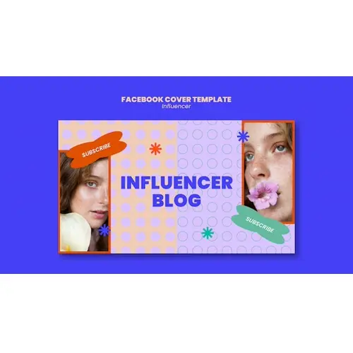Flat design influencer marketing facebook cover