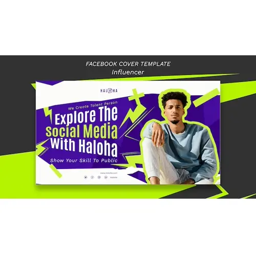 Flat design influencer strategy facebook cover