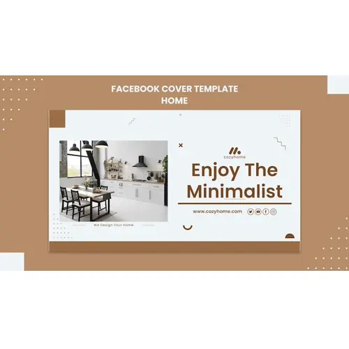 Flat design interior design facebook cover