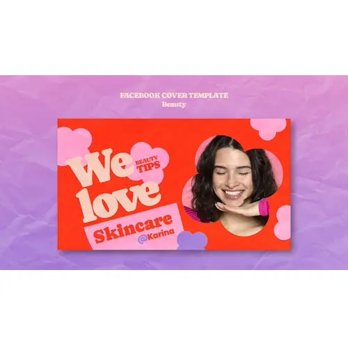 Flat design korean beauty facebook cover