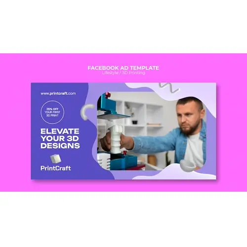 Flat design lifestyle facebook template