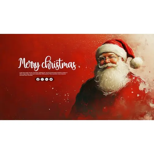 Flat design merry christmas facebook template