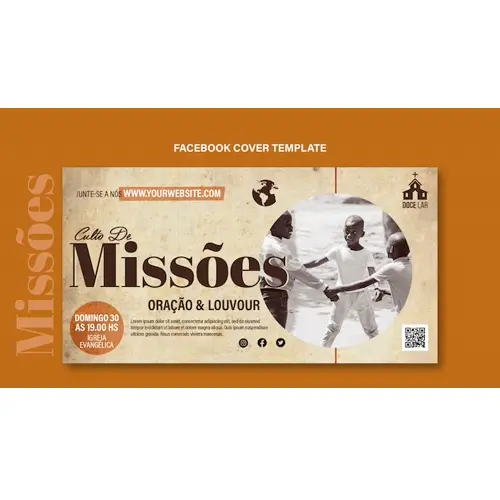 Flat design missoes facebook cover template