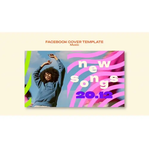 Flat design music release facebook cover