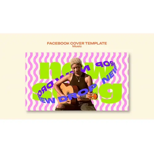 Flat design music release facebook cover