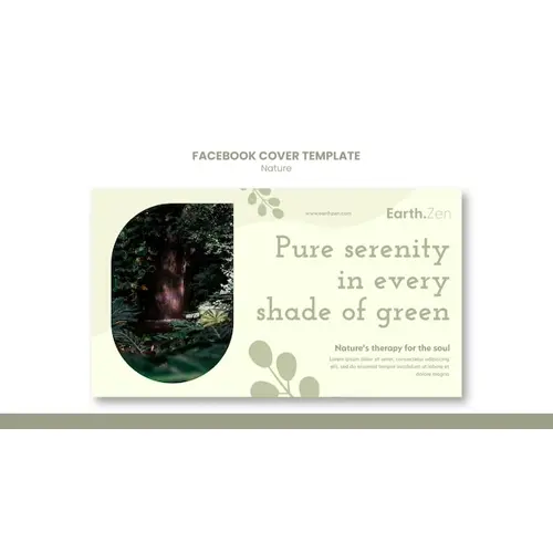 Flat design nature concept facebook cover template