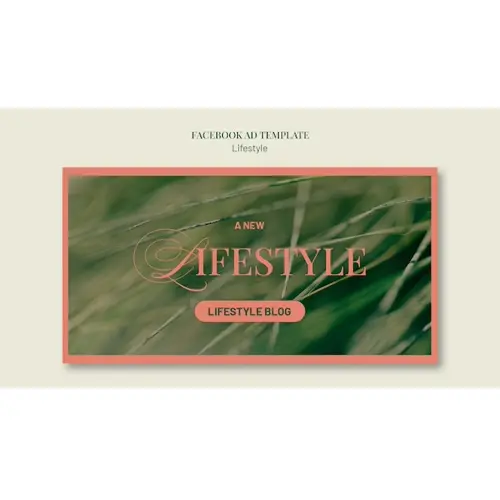 Flat design nature lifestyle facebook template